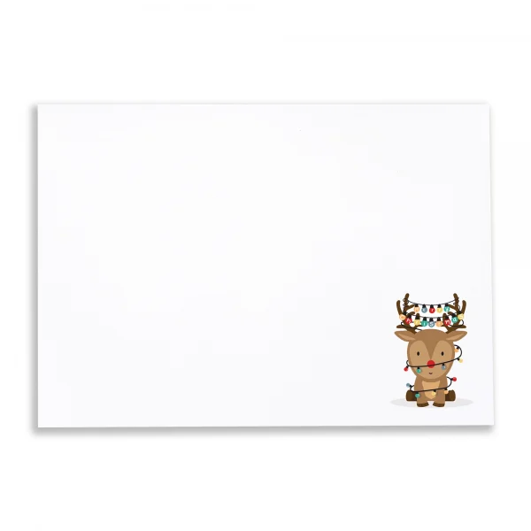 Reindeer White Printed Envelopes
