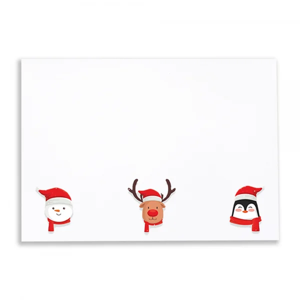 Santa's Friends White Printed Envelopes