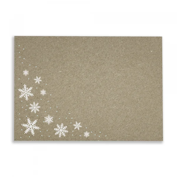 Snowflakes Printed Recycled Kraft Christmas Envelopes