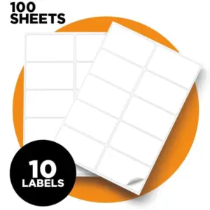 A4 Sheet White Self-Adhesive Labels - 99 x 57mm - 10 Labels - Pack of 100 12 LAB A41 10PE