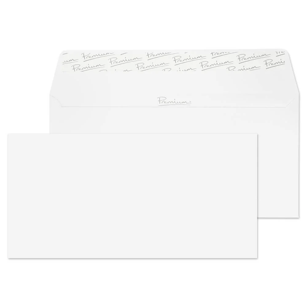 DL Ice White Premium Business Peel & Seal Wallet Envelopes (120gsm)