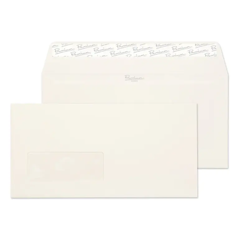 DL High White Laid Premium Business Peel & Seal Window Wallet Envelopes
