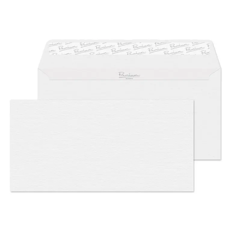 DL Diamond White Laid Premium Business Peel & Seal Wallet Envelopes (120gsm)
