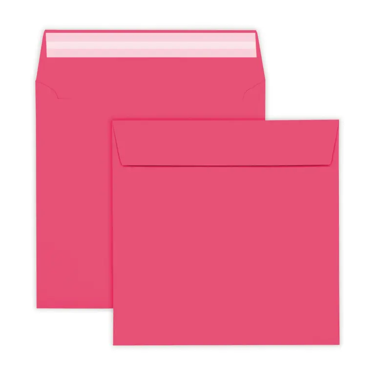 155mm Square Bright Pink Peel & Seal Envelopes (120gsm)