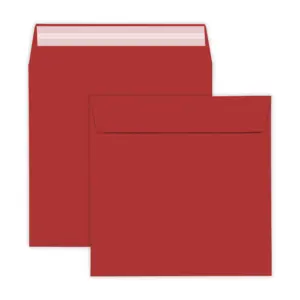 155mm Square Bright Red Peel And Seal Envelopes 120gsm Combined 1