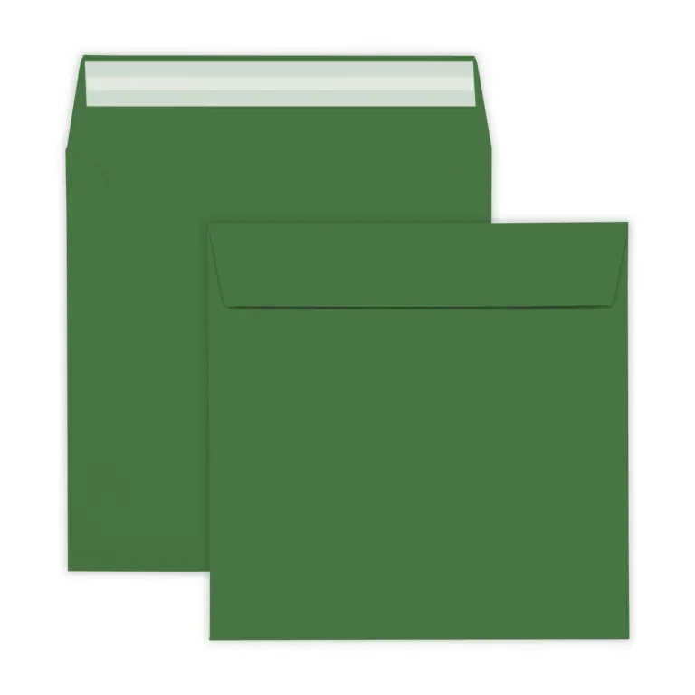 155mm Square Dark Green Peel & Seal  Envelopes (120gsm)