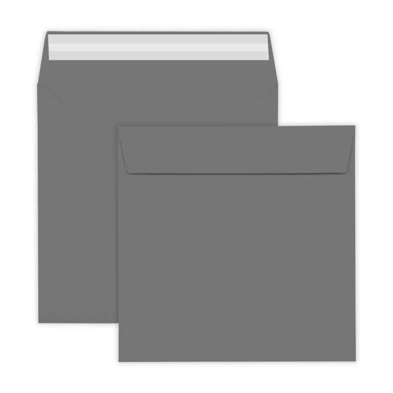 155mm Square Dark Grey Peel & Seal Envelopes (120gsm)