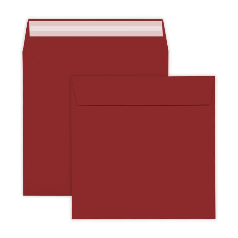 155mm Square Dark Red Peel & Seal Envelopes (120gsm)