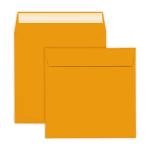 155mm Square Dark Yellow Peel & Seal Envelopes (120gsm) 8 155mm Square Dark Yellow Peel And Seal Envelopes 120gsm Combined