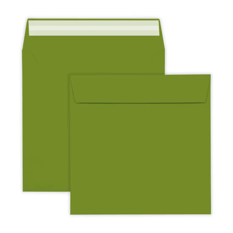 155mm Square Mid Green Peel & Seal Envelopes (120gsm)