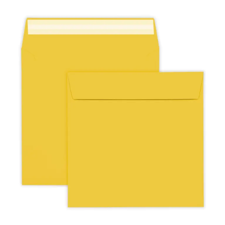 155mm Square Mid Yellow Peel & Seal  Envelopes (120gsm)