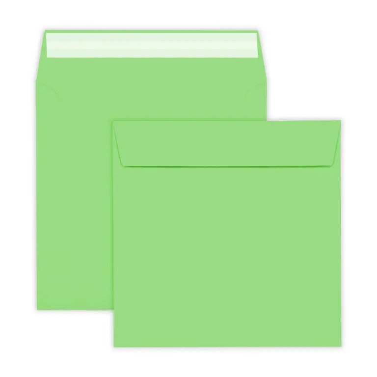 155mm Square Pale Green Peel & Seal Envelopes (120gsm)