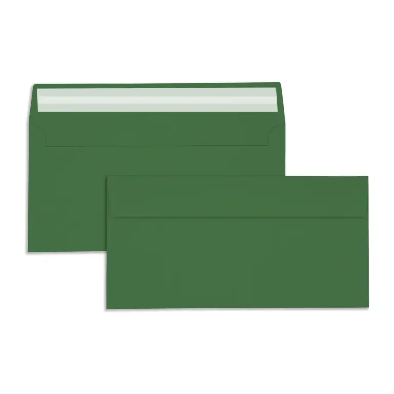 DL Dark Green Peel & Seal Wallet Envelopes (120gsm)