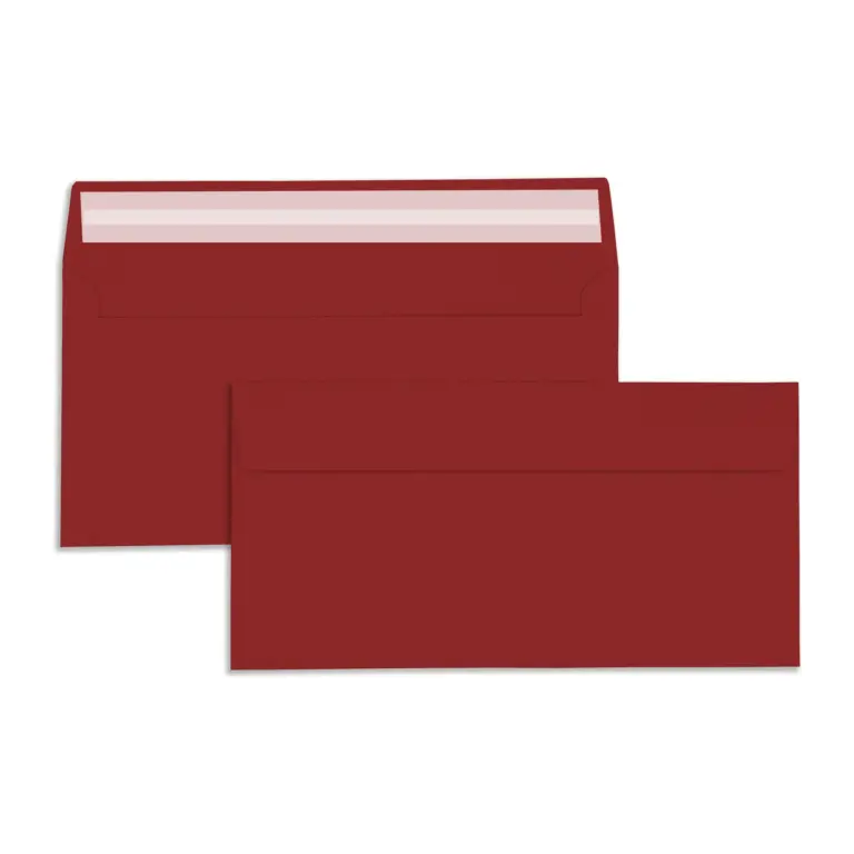 DL Dark Red Peel & Seal Wallet Envelopes (120gsm)