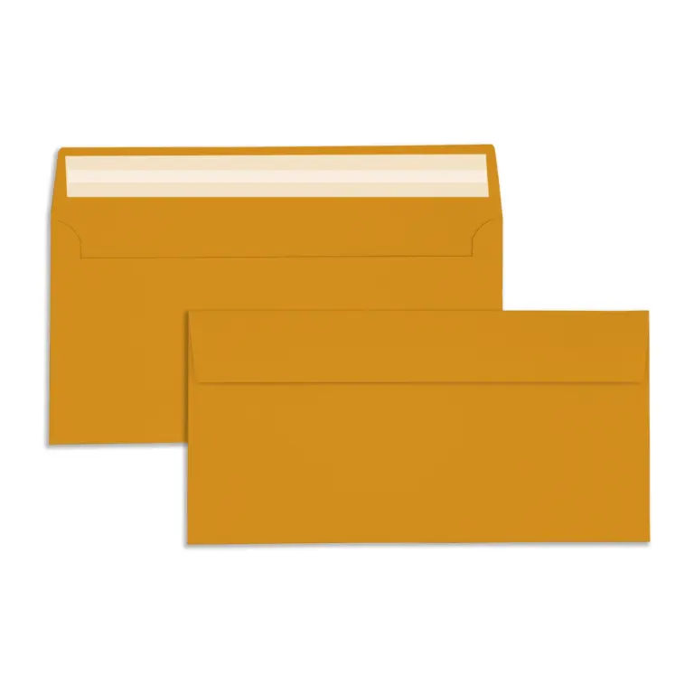 DL Dark Yellow Peel & Seal Wallet Envelopes (120gsm)