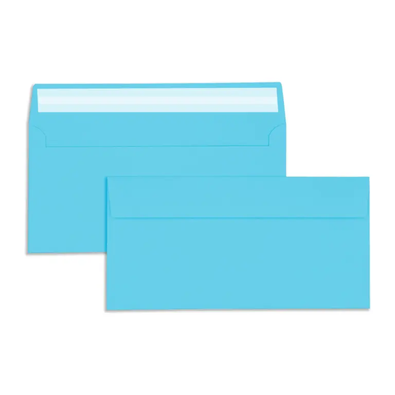 DL Mid Blue Peel & Seal Wallet Envelopes (120gsm)