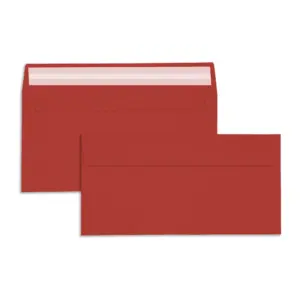 DL Bright Red Peel & Seal Wallet Envelopes (120gsm) - View 1