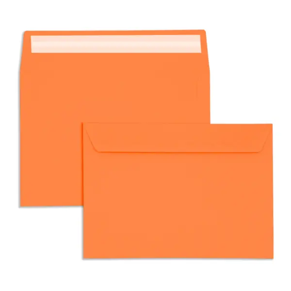 Env-C5&C6-Orange-Combined C6 Orange Peel & Seal Wallet Envelopes (120gsm)