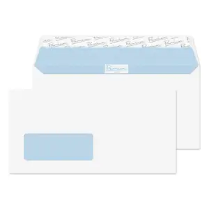 DL Ultra White Premium Office Peel & Seal Window Blue Hatch Wallet Envelopes (120gsm) 4 32216 1 2