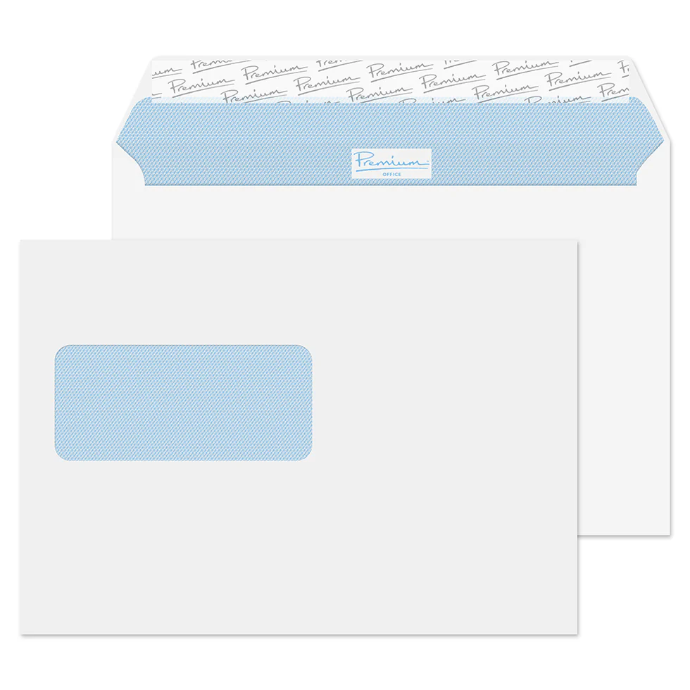 C5 Ultra White Premium Office Peel & Seal Blue Wash Window Wallet Envelopes (120gsm) 1 34216_1_2