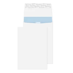 C5 White Premium Office Peel & Seal Blue Hatch Pocket Gusset Envelopes (120gsm) 11 35215 1 2