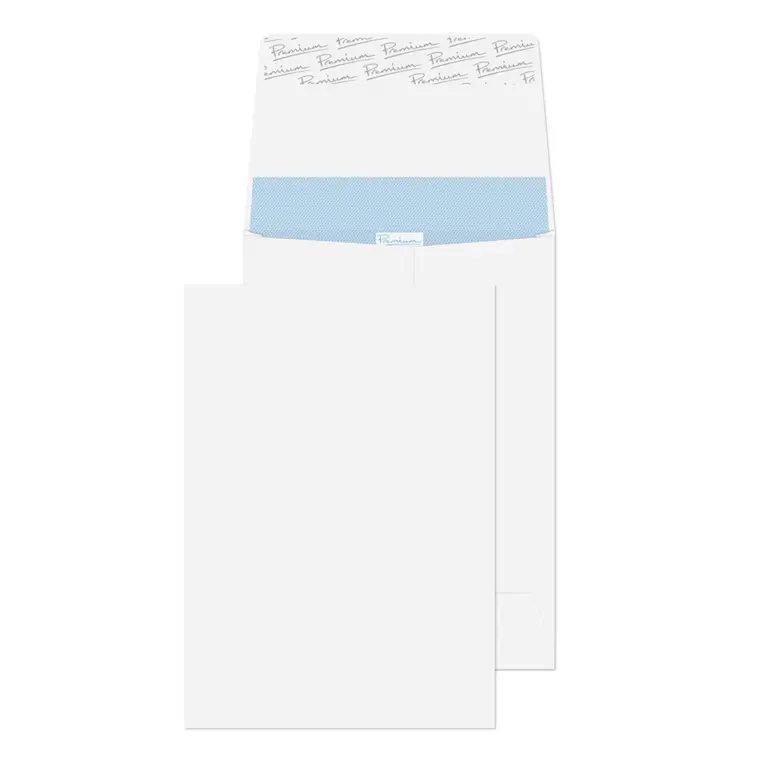 C5 White Premium Office Peel & Seal Blue Hatch Pocket Gusset Envelopes (120gsm)