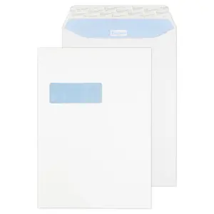 C4 Ultra White Premium Office Peel & Seal Blue Hatch Pocket Window Envelopes (120gsm) 9 36116 1 2
