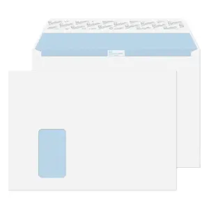 C4 Ultra White Premium Office Blue Hatch Peel & Seal Window (55x90mm) Wallet Envelopes (120gsm) 7 36217 1 2