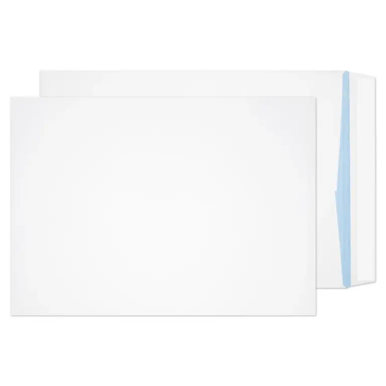 C3 White Peel & Seal Blue Hatch Pocket Envelopes (120gsm)