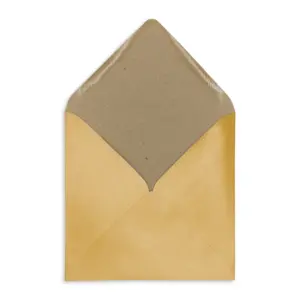 130mm Square Rustic Gold Recycled Kraft Pearlescent Envelopes (120gsm) - View 3