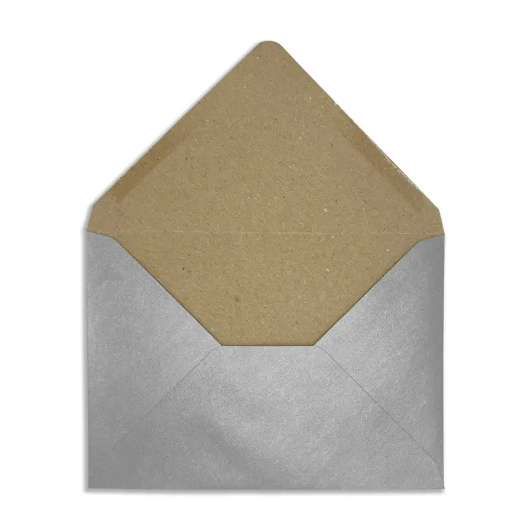 133mm x 184mm Rustic Silver Recycled Kraft Pearlescent Envelopes (120gsm)