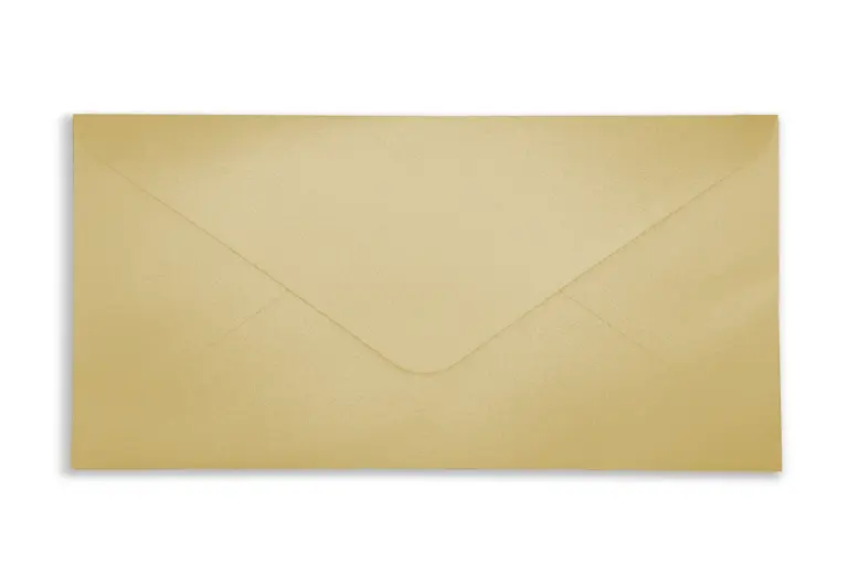 DL (110mm x 220mm) Pearlescent Pure Gold Envelopes (100gsm)