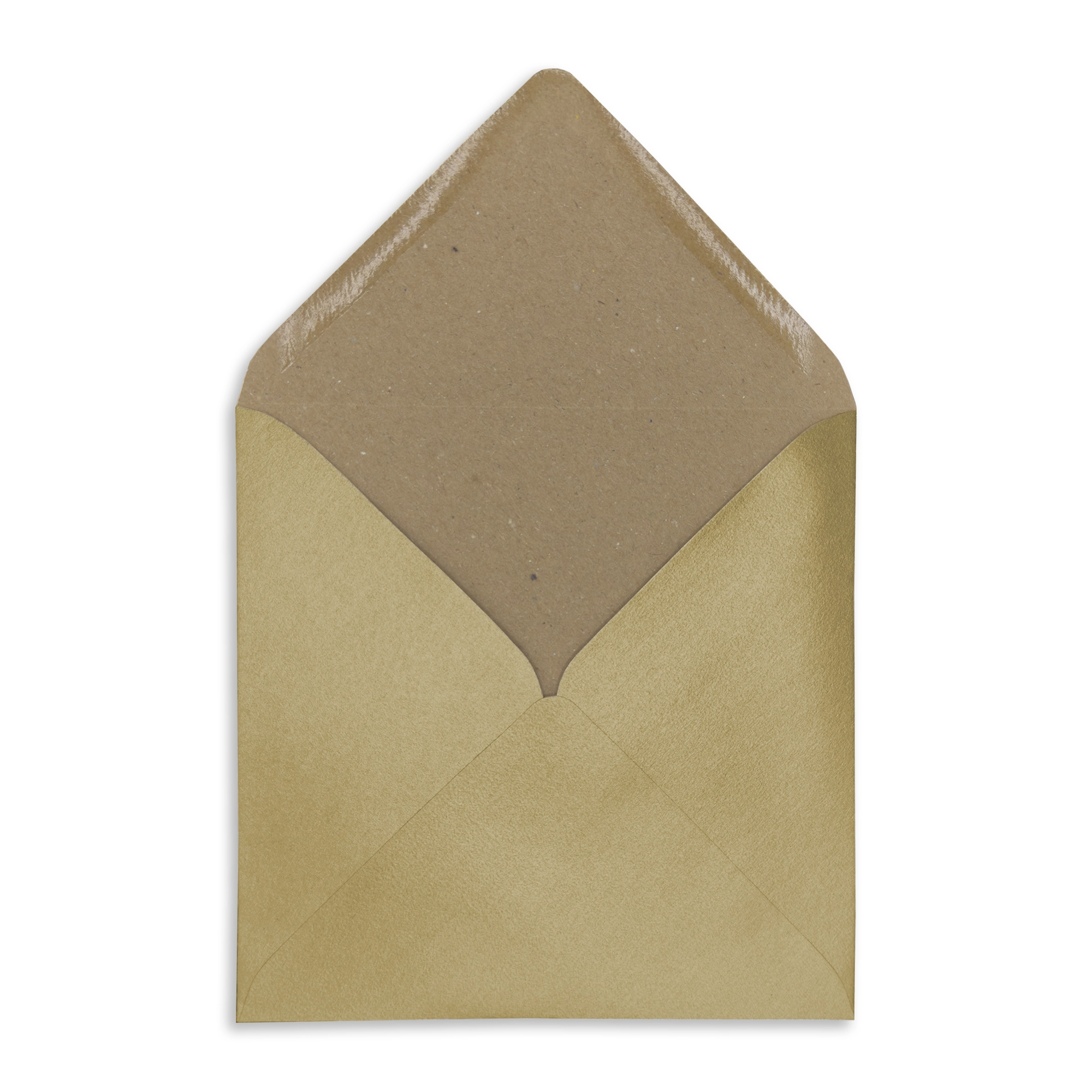 155mm Square Rustic Pure Gold Recycled Kraft Pearlescent Envelopes (120gsm)