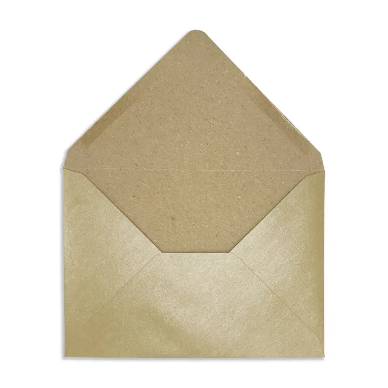 C6 Rustic Soft Gold Recycled Kraft Pearlescent Envelopes (120gsm)