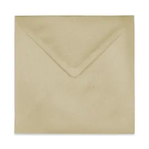 164mm Square Rustic Soft Gold Recycled Kraft Pearlescent Envelopes (120gsm) - View 2