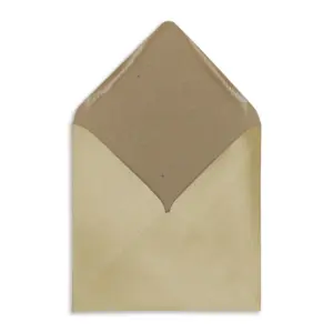 164mm Square Rustic Soft Gold Recycled Kraft Pearlescent Envelopes (120gsm) - View 1