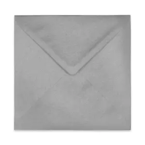 164mm Square Rustic Silver Recycled Kraft Pearlescent Envelopes (120gsm) 4 Rustic silver Closed