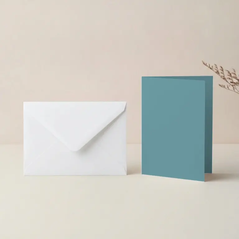 A6 Lagoon Lessebo Card - 300gsm Card Blanks & C6 White Envelopes Pack