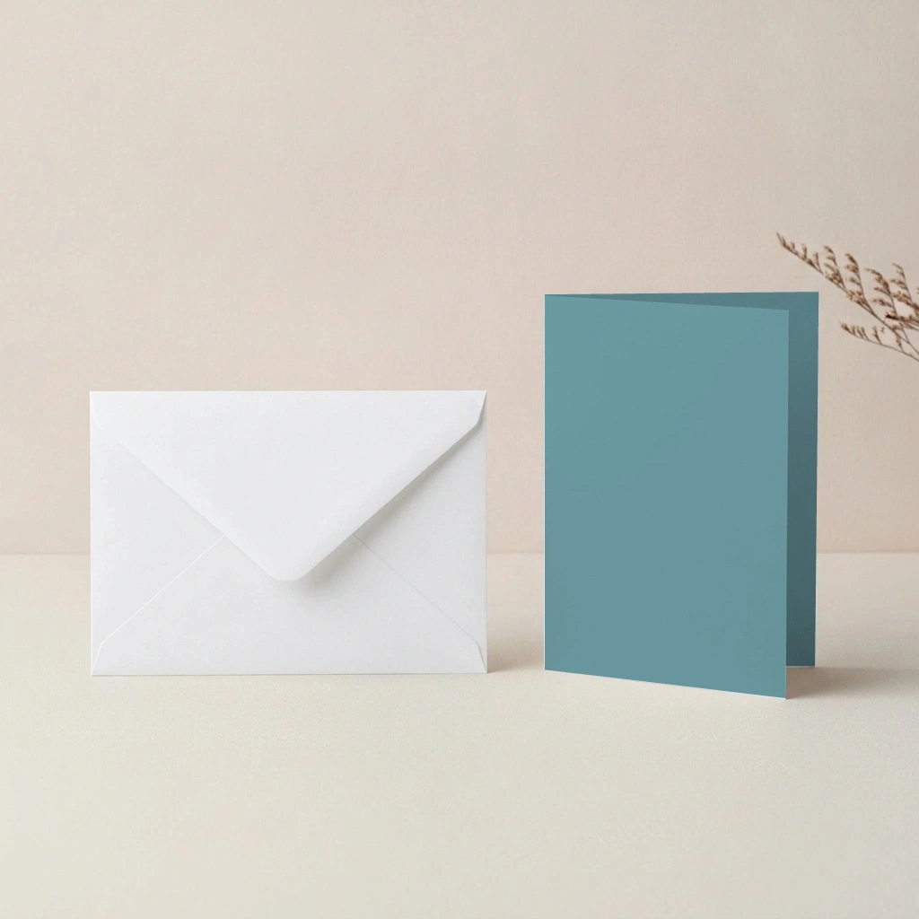 A6 Lagoon Lessebo Card - 300gsm Card Blanks & C6 White Envelopes Pack