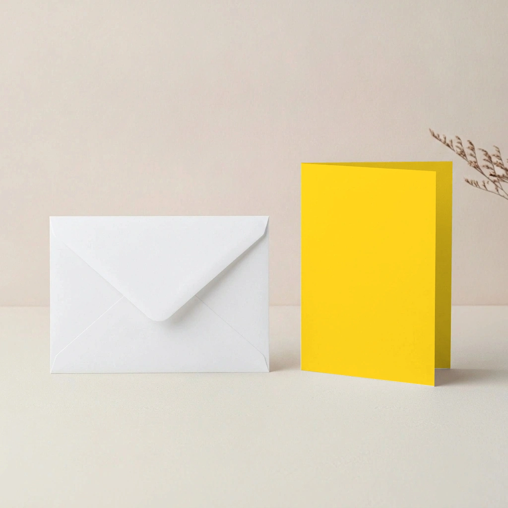 A6 Sunflower Lessebo Card - 300gsm Card Blanks & C6 White Envelopes Pack