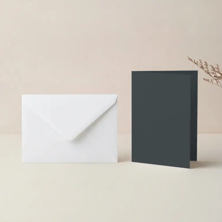 A6 Thunder Lessebo Card - 300gsm Card Blanks & C6 White Envelopes Pack