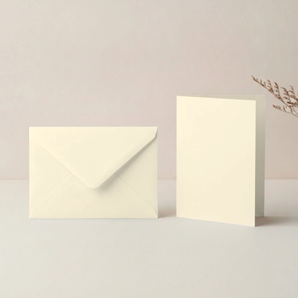 A5 Olin Colours Card - Ivory Card Blanks & 152mm x 216mm Ivory Envelopes Pack