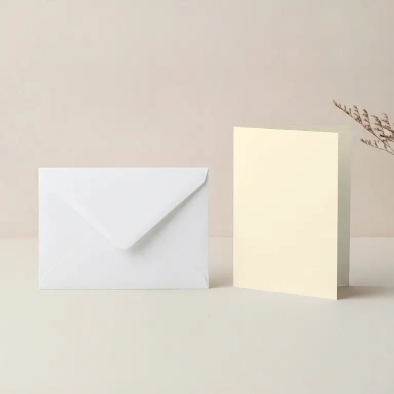 A6 Olin Colours Ivory Card Blanks & C6 White Envelopes Pack