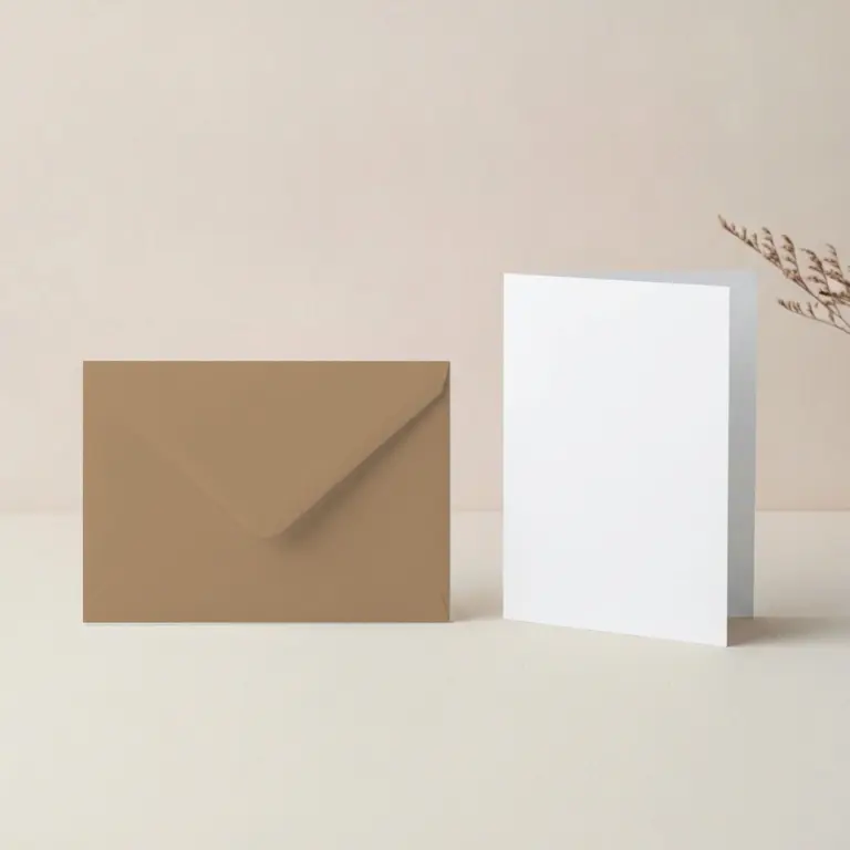A5 Paperline PrePrint White Card Blanks & 152mm x 216mm Recycled Fleck Envelopes Pack