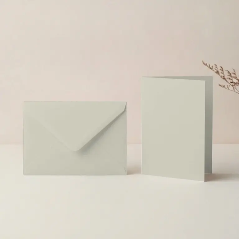 A6 Pashmina Lessebo 300gsm Card Blanks & C6 Pashmina Grey Envelopes Pack