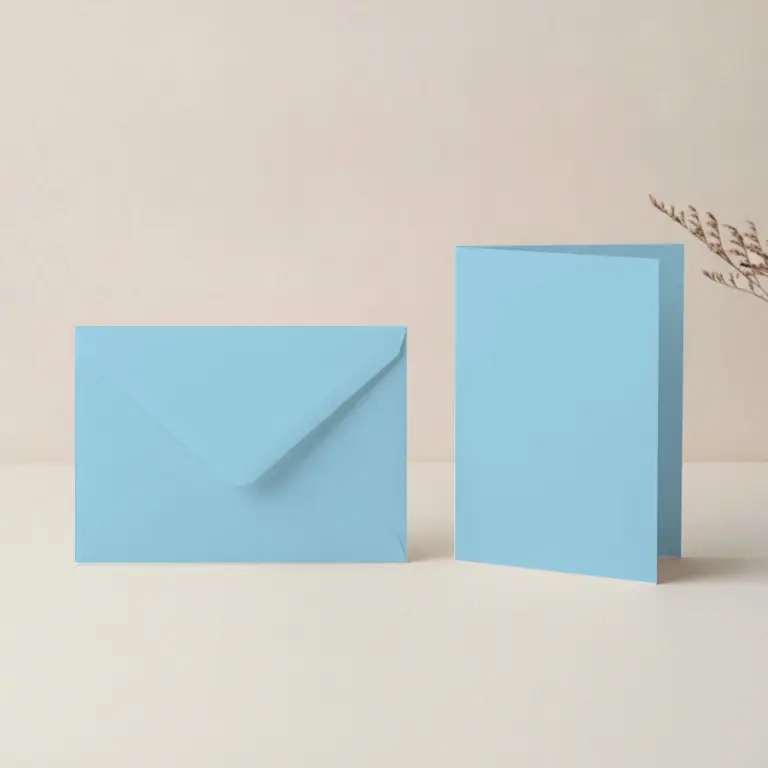 A6 Salt Water Lessebo 300gsm Card Blanks & C6 Salt Water Blue Envelopes Pack
