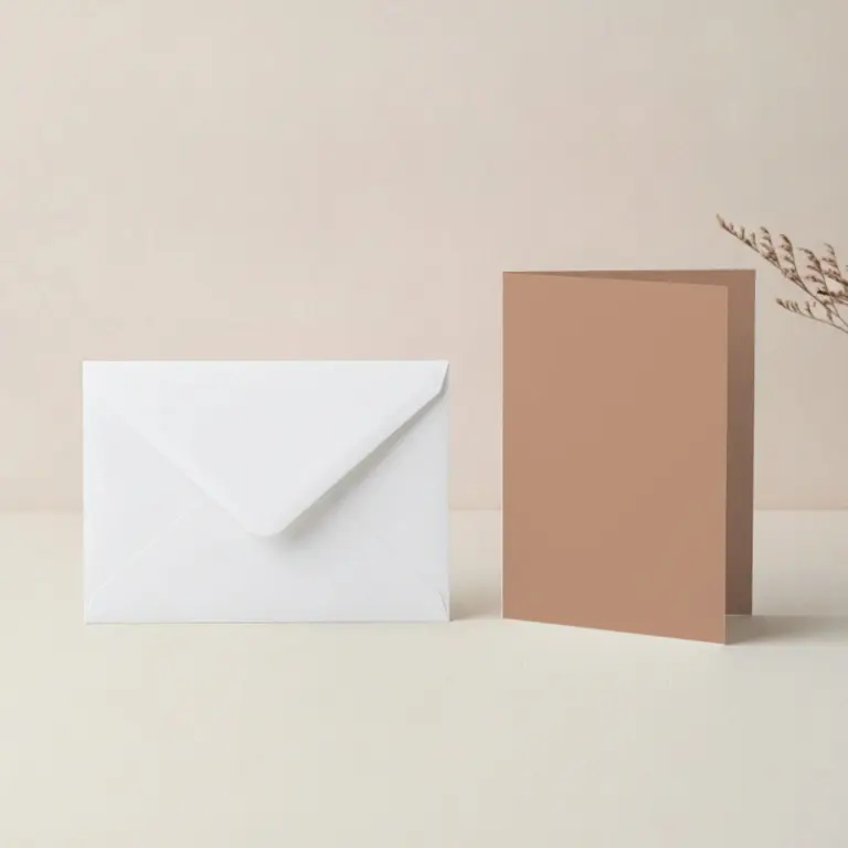 A5 Vanguard Biscuit Card Blanks & 152mm x 216mm White Envelopes Pack