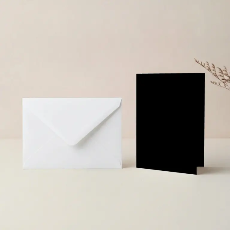 A6 Vanguard Black Card Blanks & C6 White Envelopes Pack