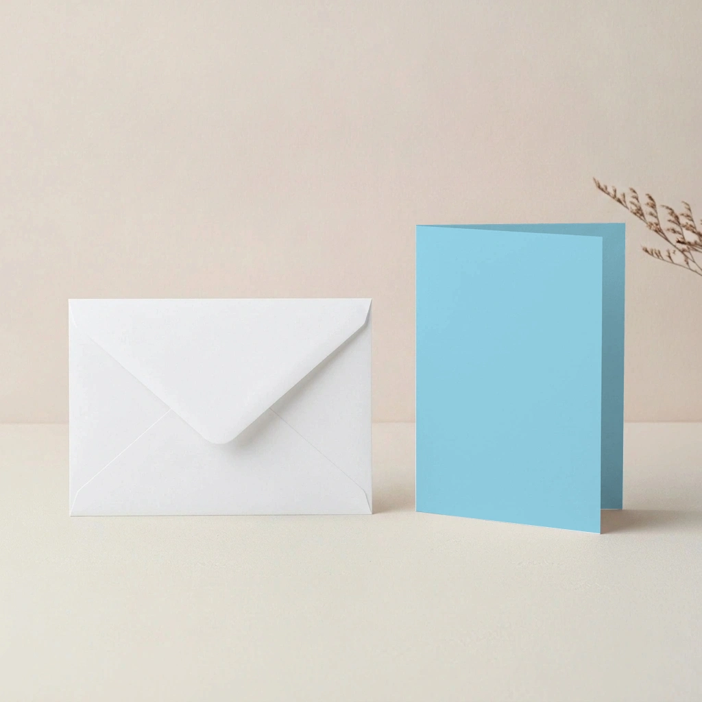 A6 Vanguard Celestial Blue Card Blanks & C6 White Envelopes Pack