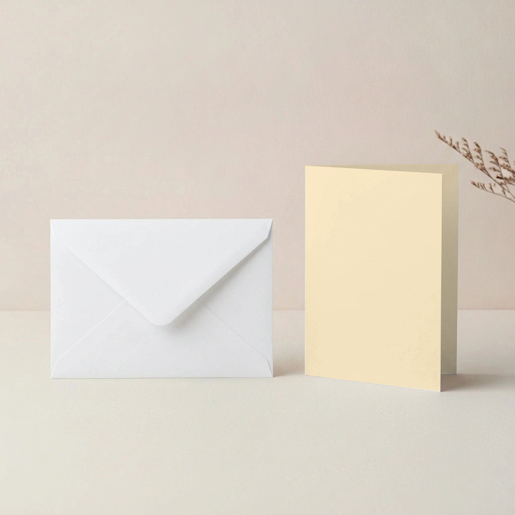 A6 Vanguard Cream Vellum Card Blanks & C6 White Envelopes Pack